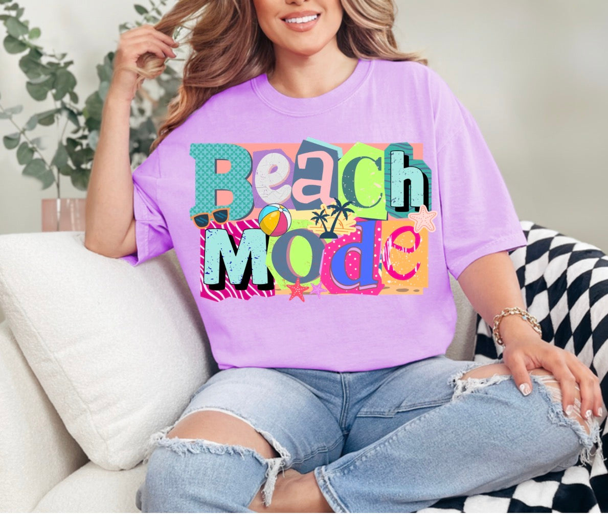Beach Mode, Summer, Beachy, Retro, Summer Vibes, Cool Retro T-shirt (Website)