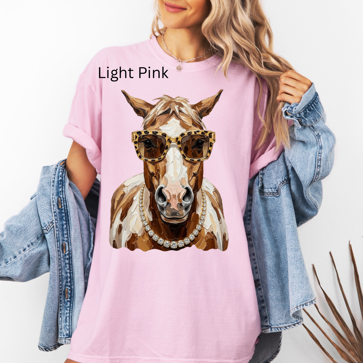 Glam Horse, Bling, Boujee, Leopard, Preppy Animal, Hunting Season Tshirt