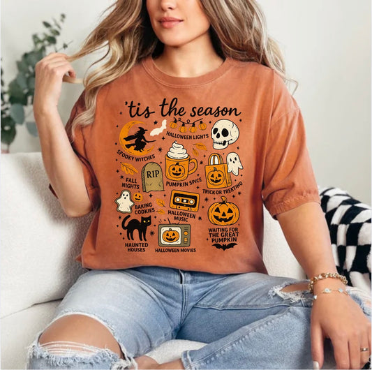 Tis The Season, Halloween, Spooky, Collage, Halloween Collage, Trendy Halloween T-shirt