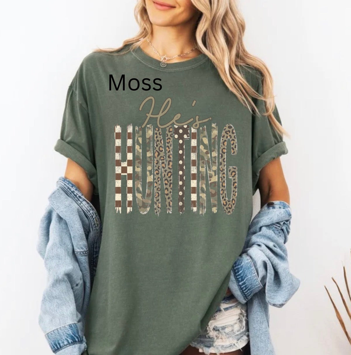 Preppy He's Hunting, Camo, Western, Vintage, Retro Hunting, Wife, Camouflage, Checkered, Trendy Hunting T-shirt