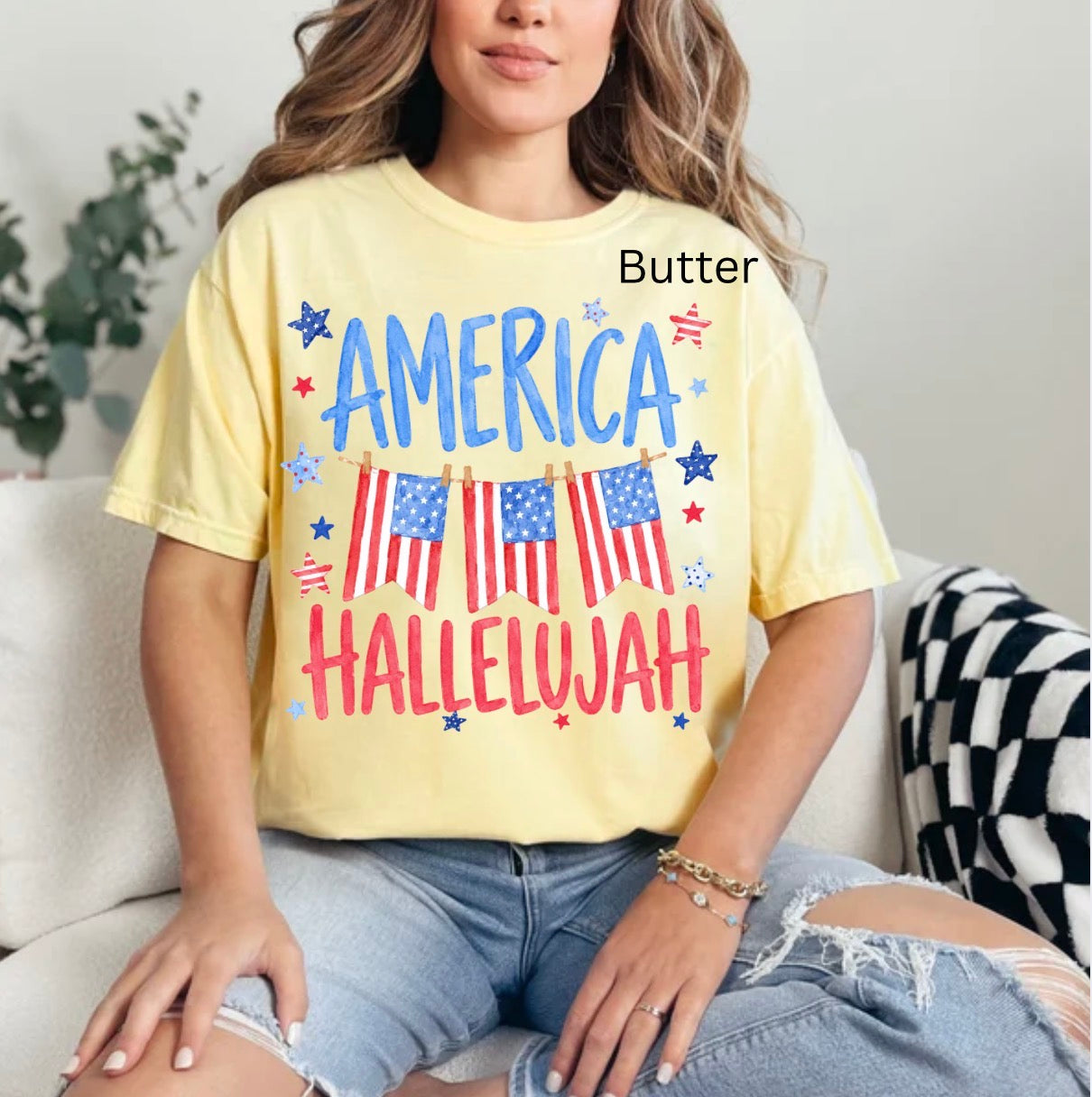 America Hallelujah ,4th of July, American, USA, Coquette, Preppy Patriotic T-shirt