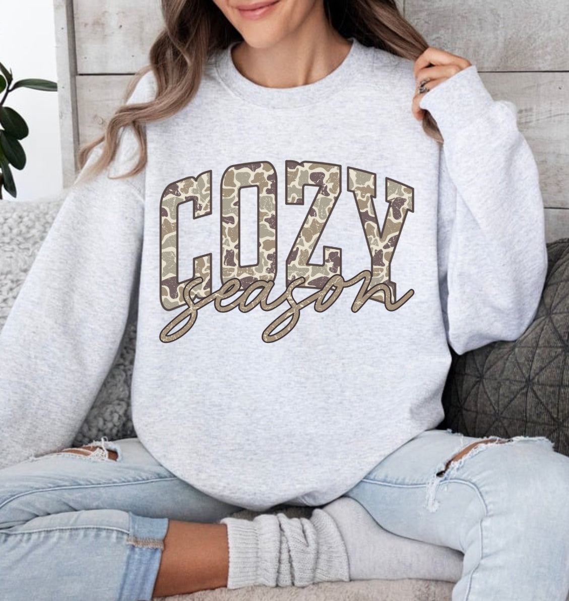 Camo Cozy Season with Bow Sweatshirt