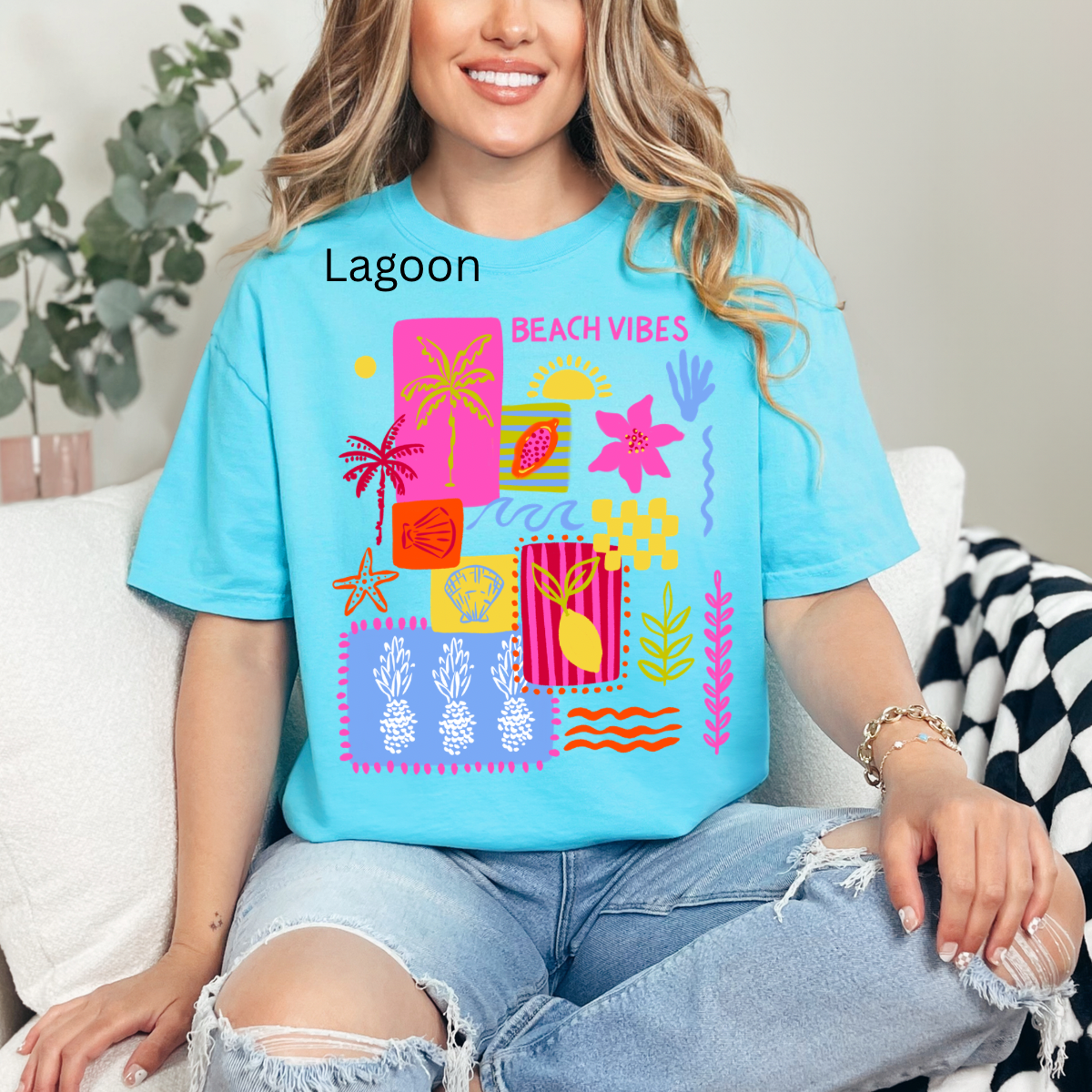 Beach Vibes, Trendy Summer, Patchwork Summer, Preppy Summer T-shirt