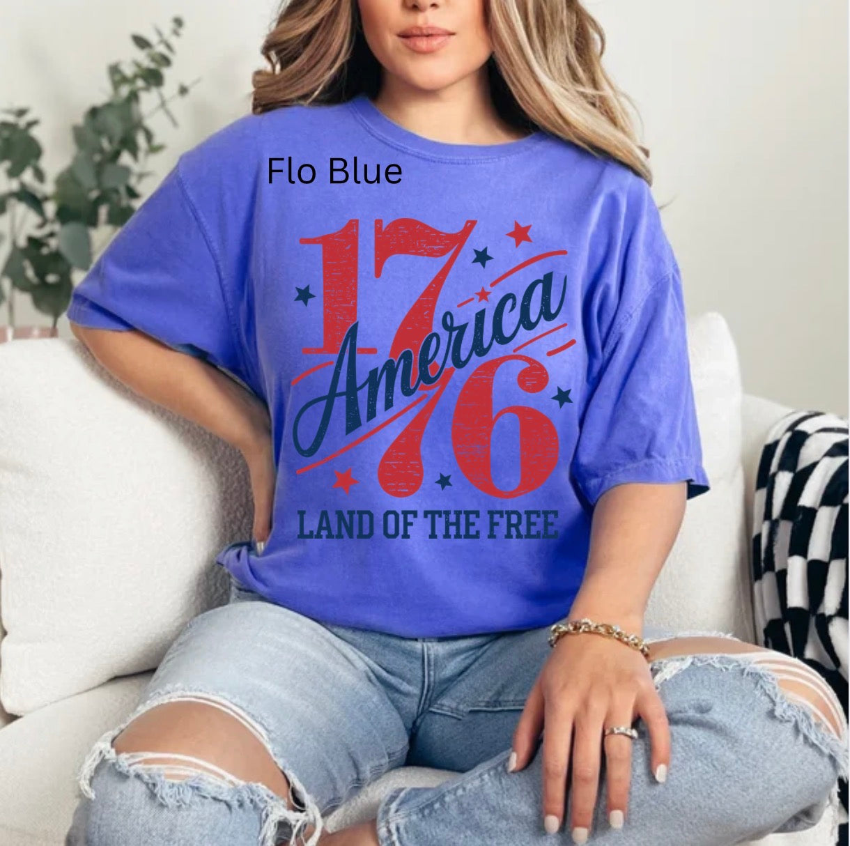 America 1776, Patriotic, 4th of July, red, white, blue, Merica, 250 anniversary T-shirt