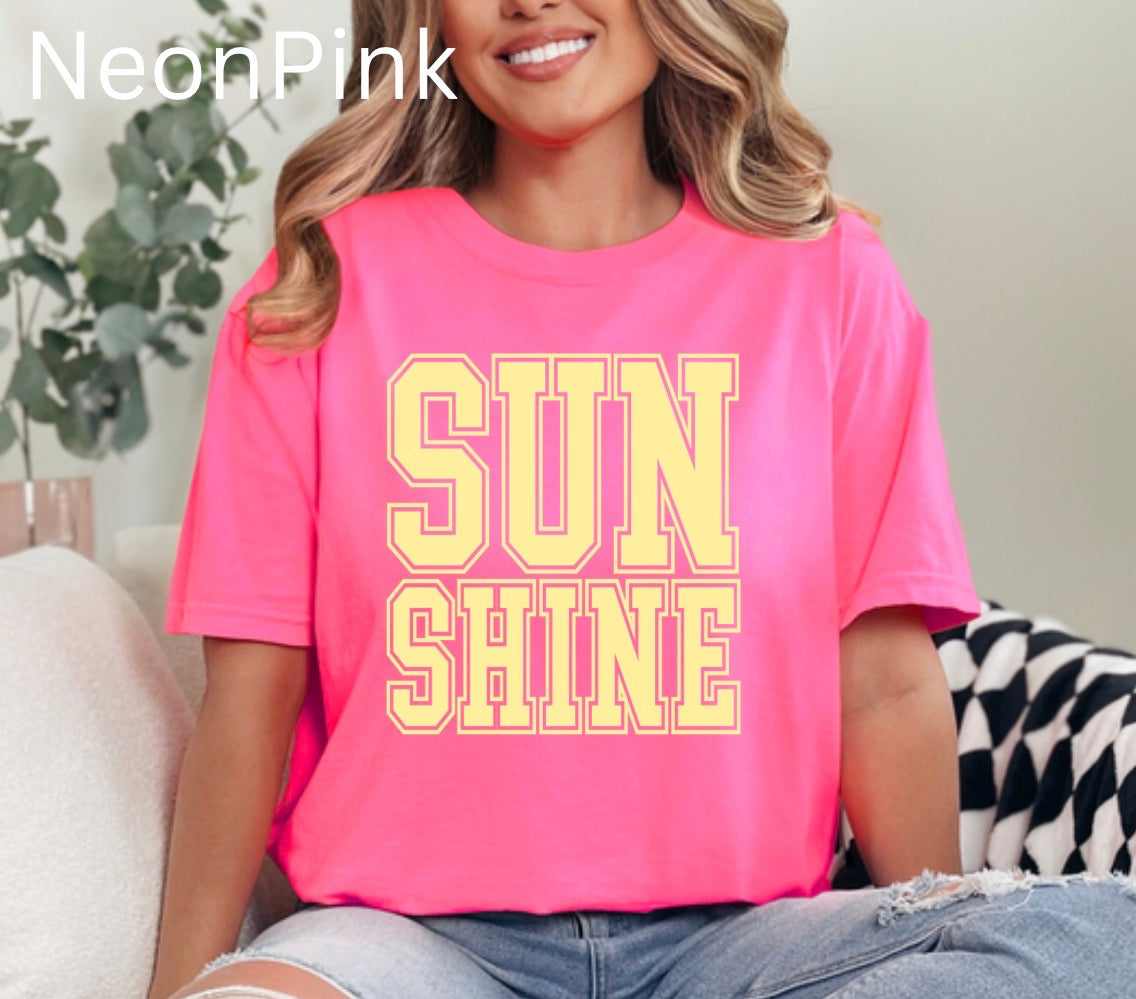 Neon Sunshine, Pool Babe, Lake Life & Beach Life, Summer, Neon, Trendy, Summer Shirt, Distressed Beach, Lake, Pool, River T-shirt