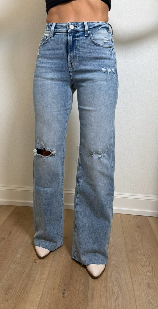 Vintage Brooke Raw Hem Flare Jeans