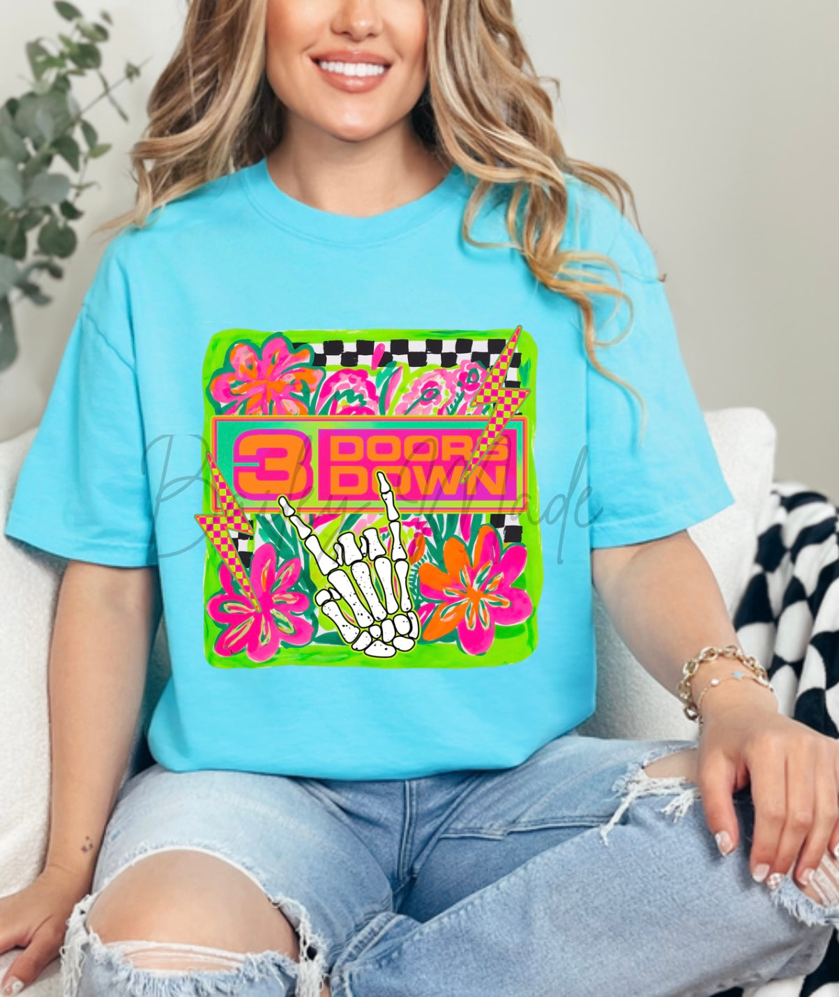 Neon 3 down Band Tshirt