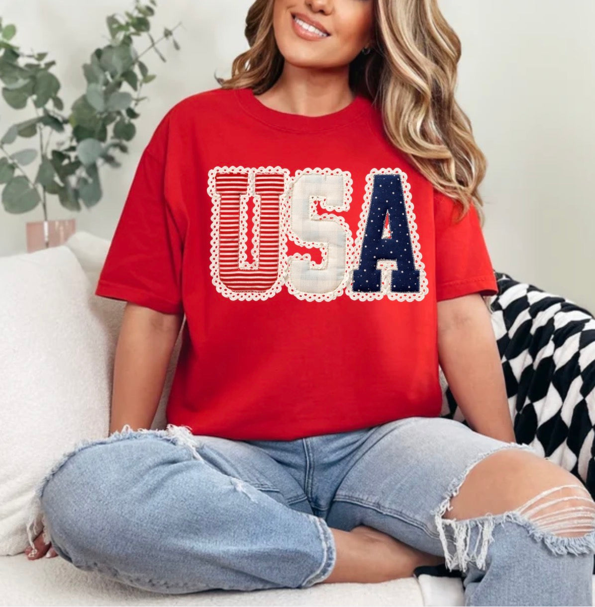 Preppy USA With Lace, Coquette USA, Patriotic, Retro 4th Of July Shirt, Girly USA Shirt, Independence Day