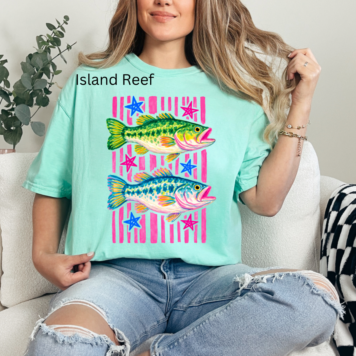 Preppy Fish, Summer Vibes, Trendy Summer, Colorful Fish Graphic, Summer Beach Fishing T-shirt Design, Colorful Summer Beach Fish Png