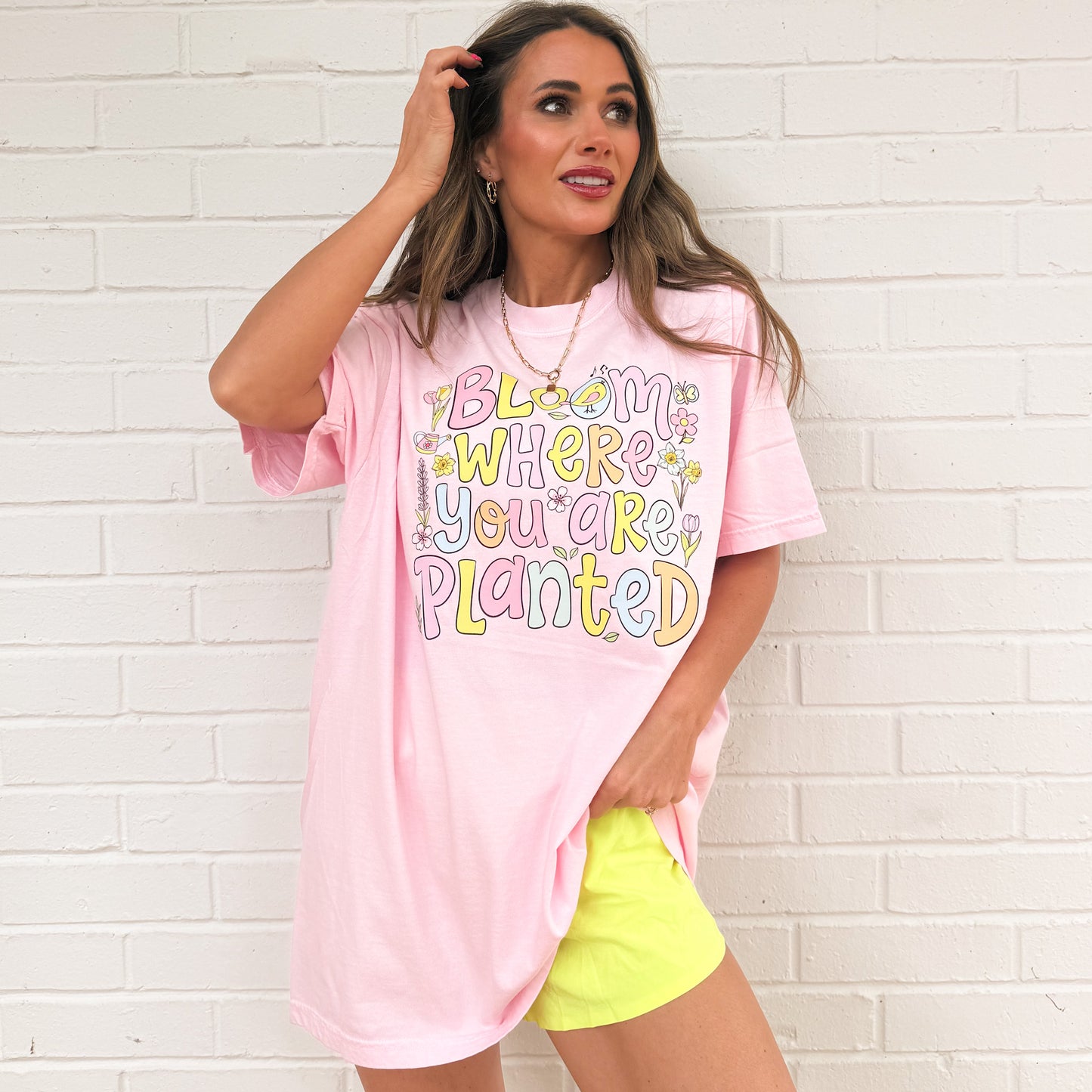 Bloom Where You Are Planted, Floral Spring Wildflower Inspirational Quote, Colorful Flower, Positive Happy Tshirt