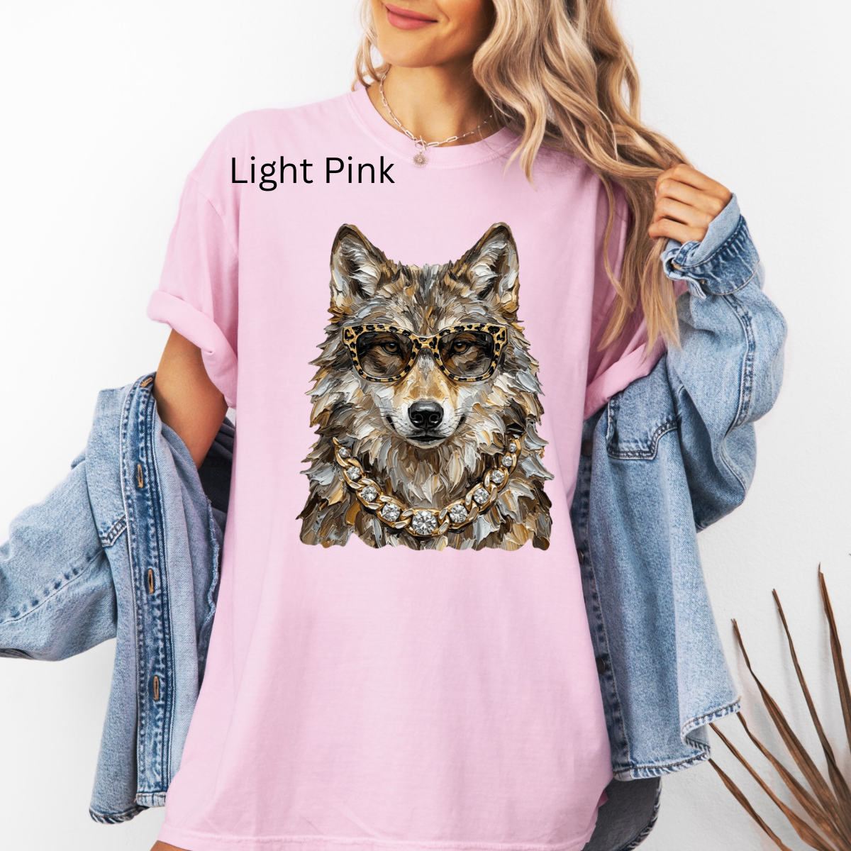 Glam Wolf, Bling, Boujee, Leopard, Preppy Animal, Hunting Season Tshirt