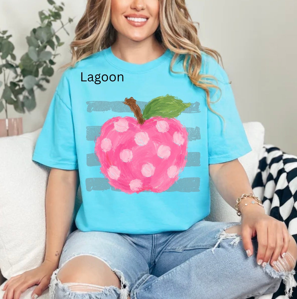 Coastal Apple Stripes, Teacher, Teaching, back to school, teacher faculty T-shirts