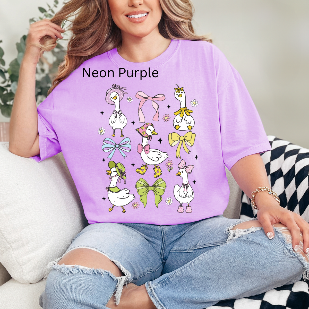 Coquette Goose Collage, Mama Goose, Mothers Day, Spring Floral, Girly, Coquette Bow, Duck, Goose Lover Tshirt