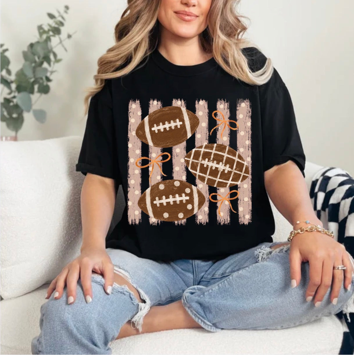 Football Boutique Stripes Coastal, Football, High School, Game Day, School Shirt T-shirt