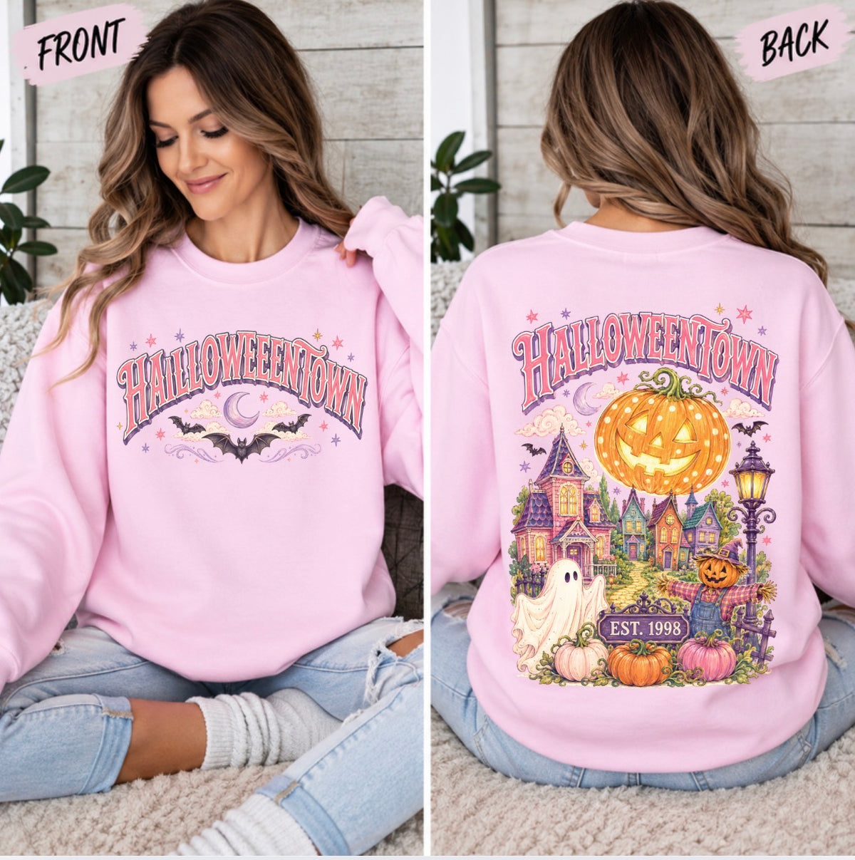 Starlight Halloween, spooky, cute Halloween, pink Halloween, Trendy Halloween sweatshirt