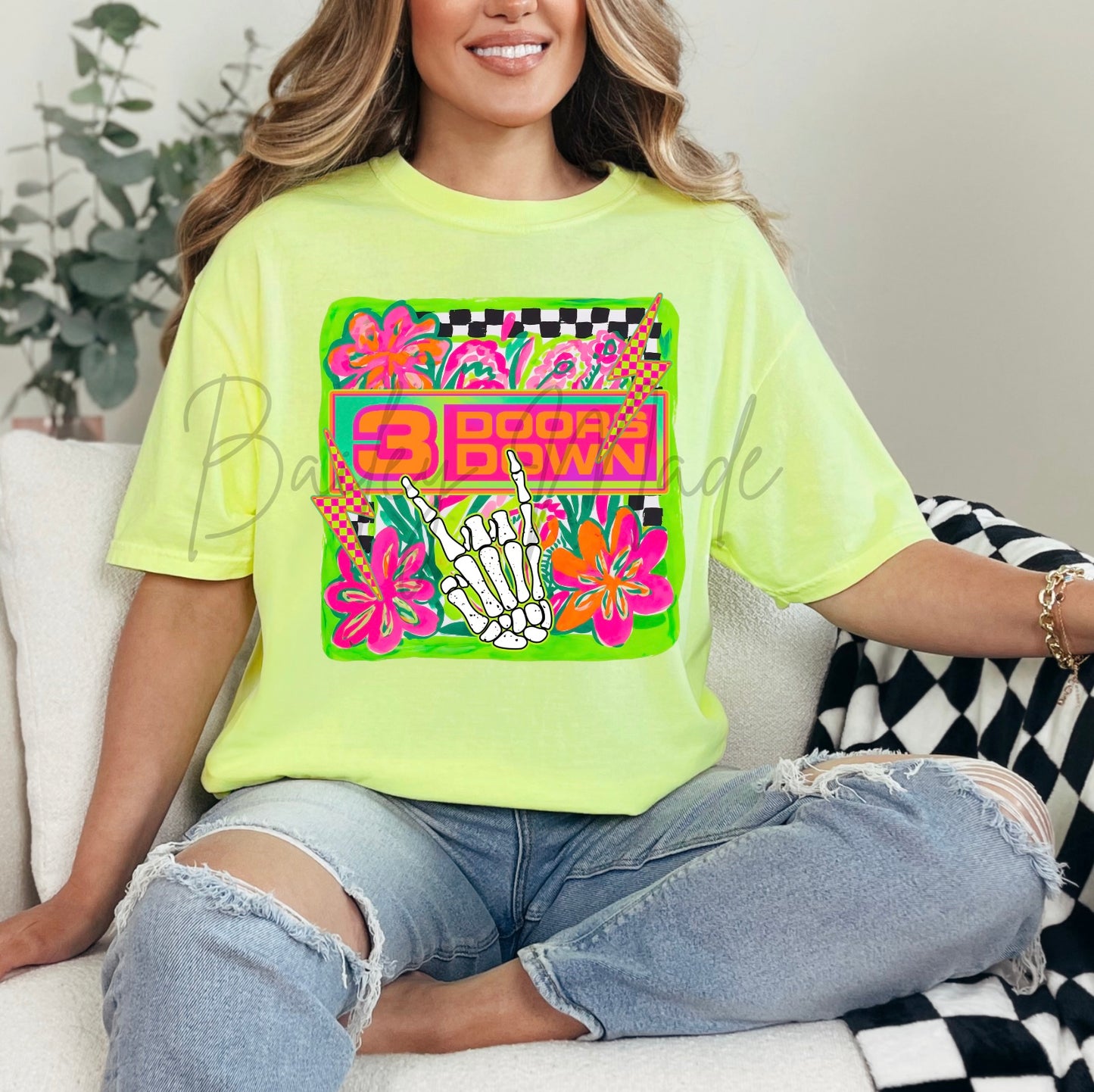 Neon 3 down Band Tshirt