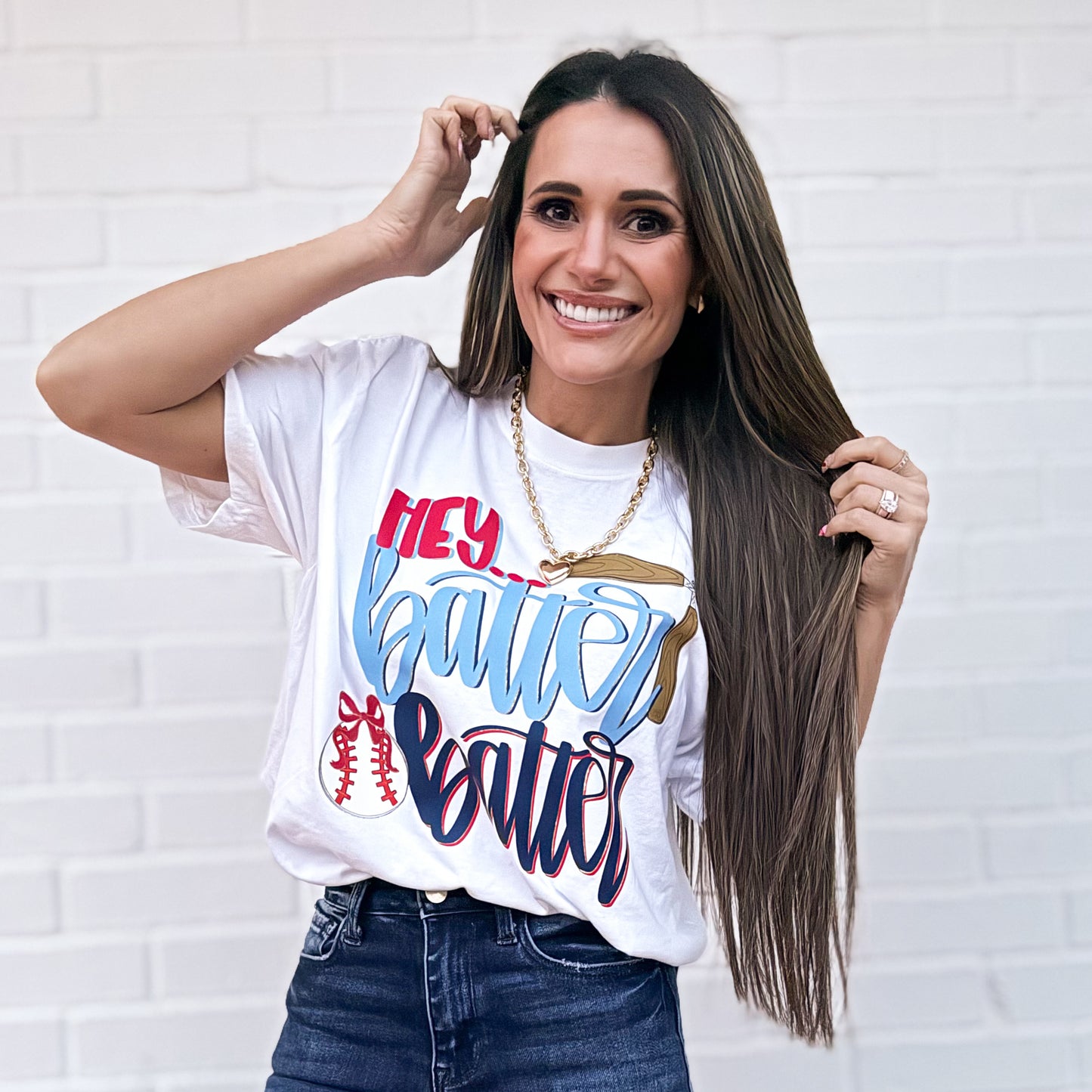 Hey Batter Batter Softball And Baseball- Cute Softball Baseball - Gold Foil Baseball - Sweatshirt (Copy)