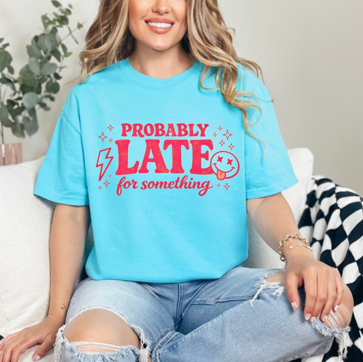 Probably Late For Something, Funny, Retro, Sarcastic T-shirt (Website)