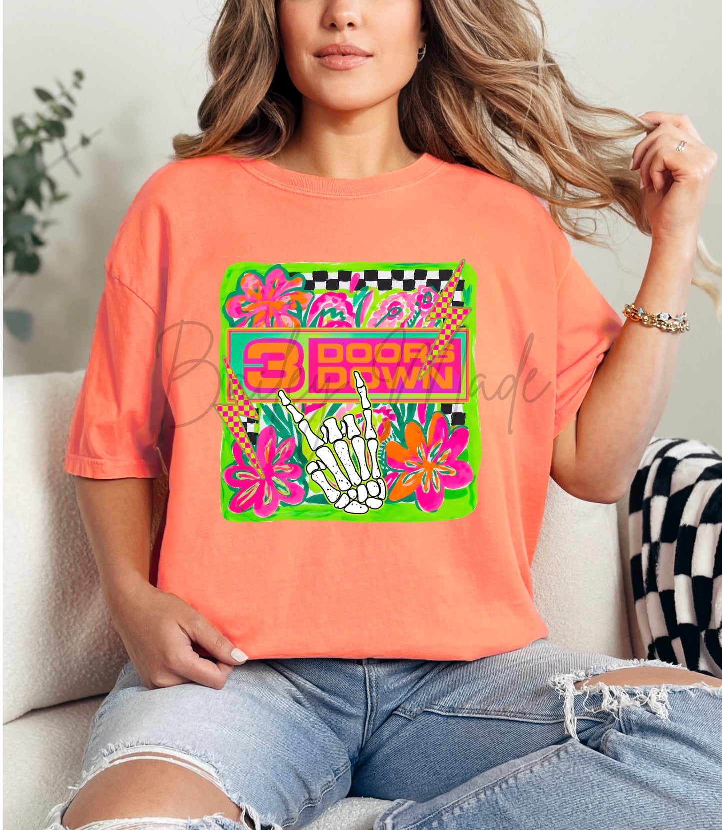 Neon 3 down Band Tshirt