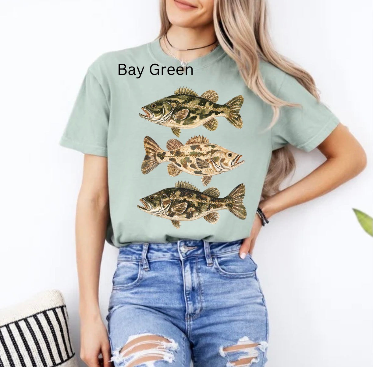 Camo Preppy Fish, Trendy Camo Bass, Fishing, Summer Shirt, Trending Lake Life T-shirt