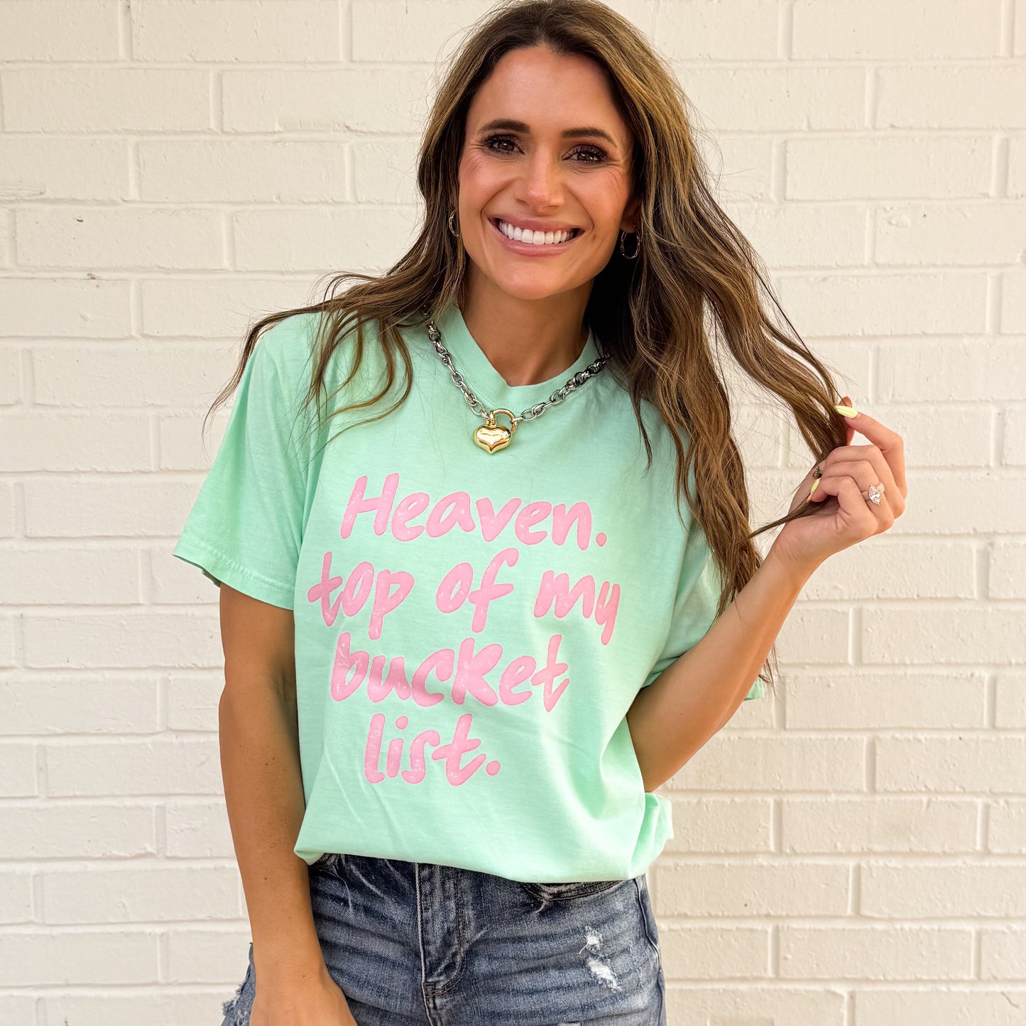 Heaven Top Of My Bucket List, Trendy Christian, Summer, Faith Shirt, Religious T-shirt