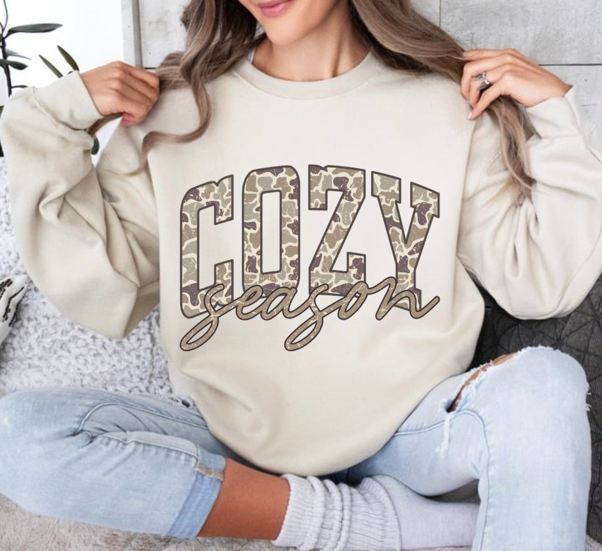 Camo Cozy Season with Bow Sweatshirt