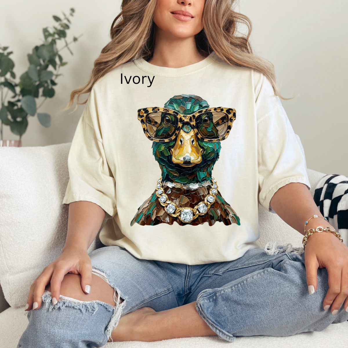 Glam Mallard Duck, Bling, Boujee, Leopard, Preppy Animal, Hunting Season