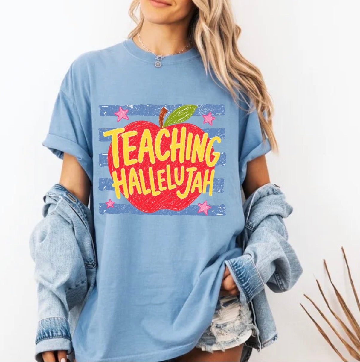 Preppy Teaching Hallelujah, Teacher, School, Teacher Appreciation, Back To School, Trending Teacher T-shirt