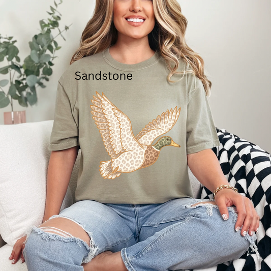 Vintage Mallard Duck Snow Leopard, White Chetah, Vintage 90s, Retro Mallard duck T-shirt