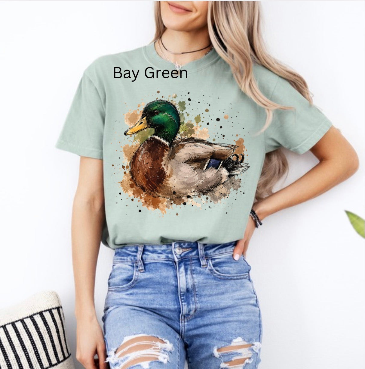 Watercolor Mallard Duck, Duck Hunting, Hunting season, Trendy Watercolor T-shirt