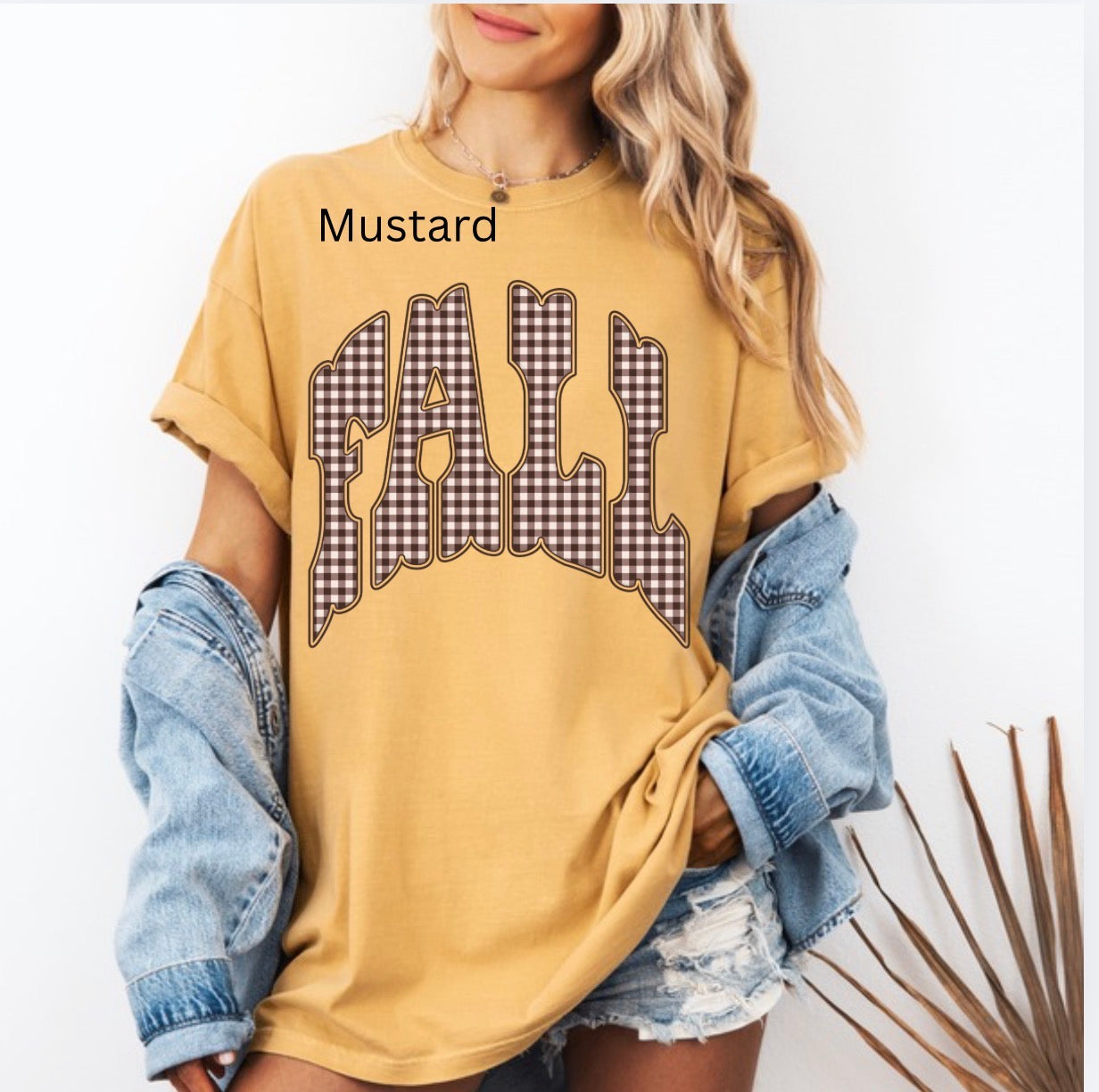 Brown Gingham Fall, Autumn, Fall, Girly plaid Fall, Trendy Fall T-shirt
