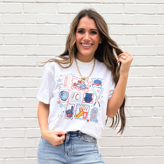 Game Day Baseball And Softball, Cute Sports with Helmet, Bat, Glove & Cheer Icons for Moms Fans, Baseball Doodle, Softball Doodle, Sweatshirt (Website)