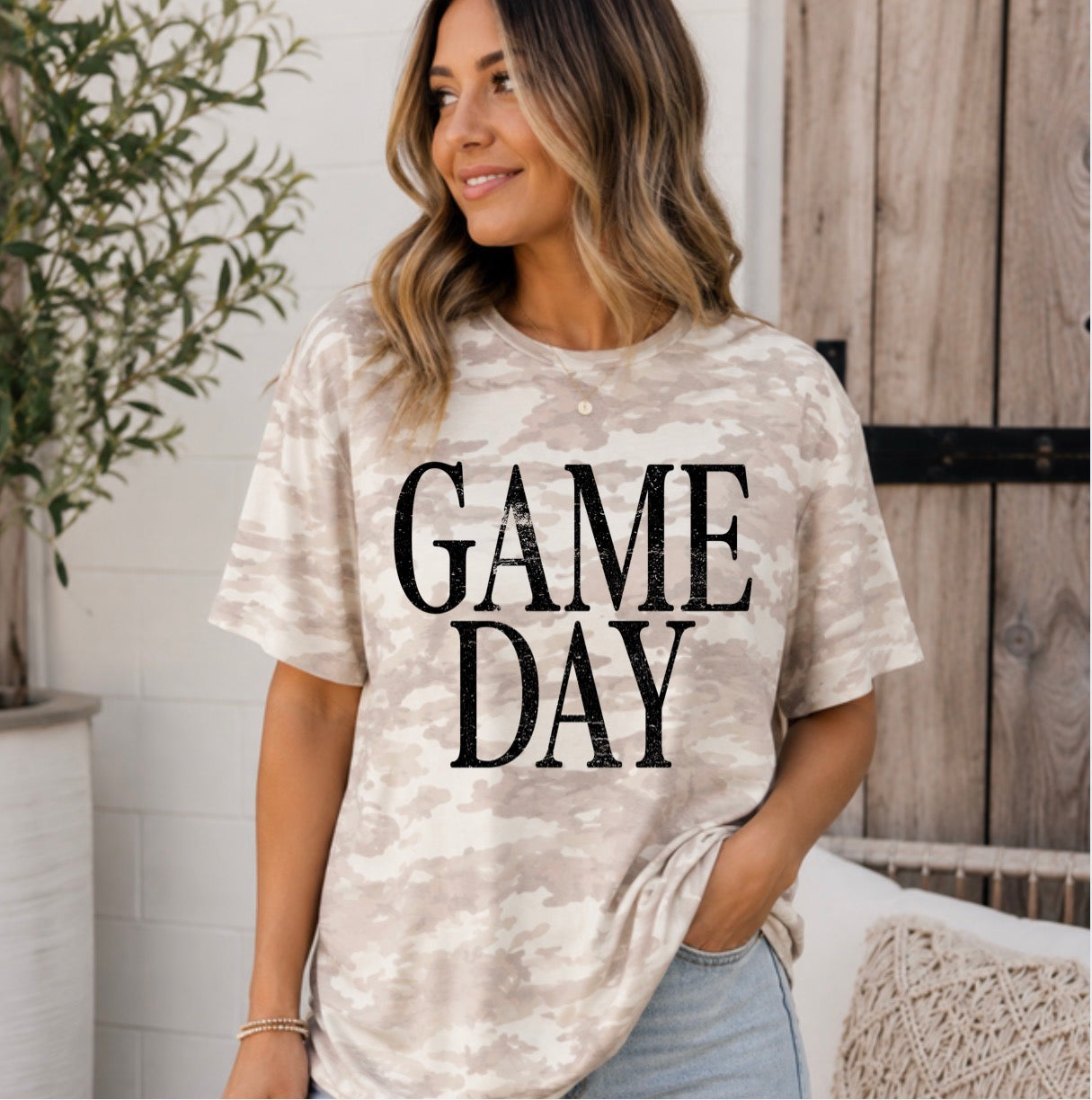 Distressed Black Game Day, Sports, Football, Soccer, Baseball, Tennis, Basketball T-shirt