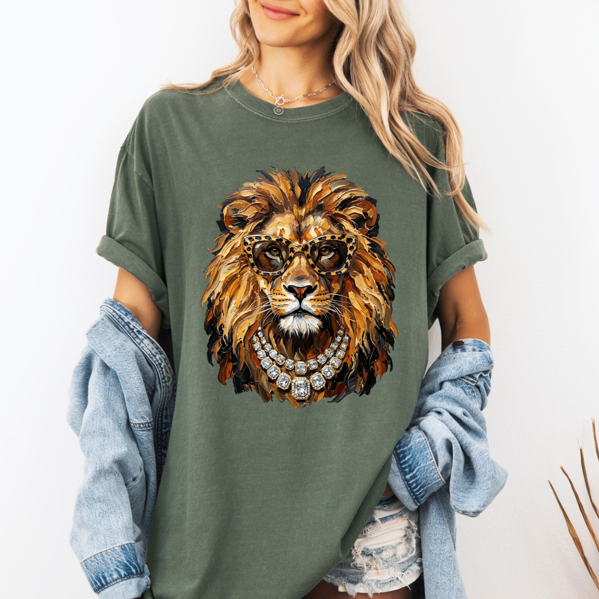 Glam lion, Bling, Boujee, Leopard, Preppy Animal, Hunting Season
