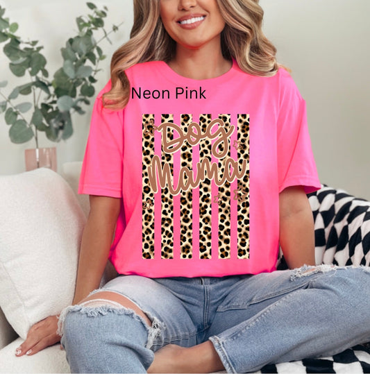 Striped Dog Mama, Dog Mom, Trendy, Floral Mom, Dog Lover T-shirt