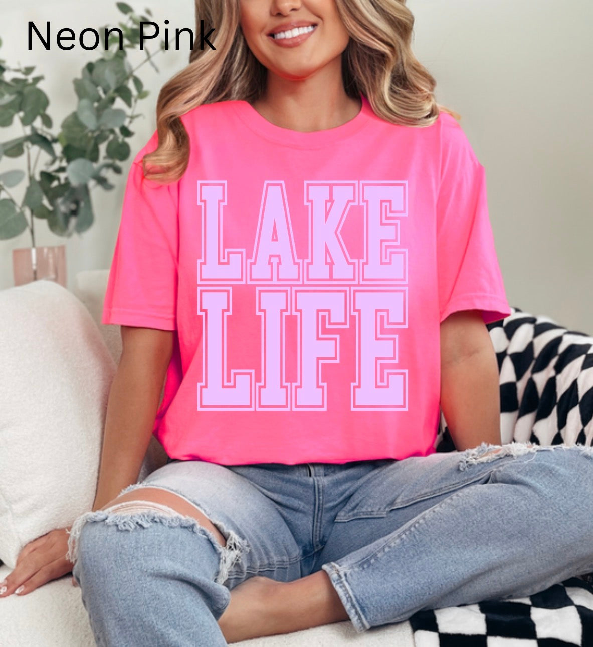 Neon Sunshine, Pool Babe, Lake Life & Beach Life, Summer, Neon, Trendy, Summer Shirt, Distressed Beach, Lake, Pool, River T-shirt