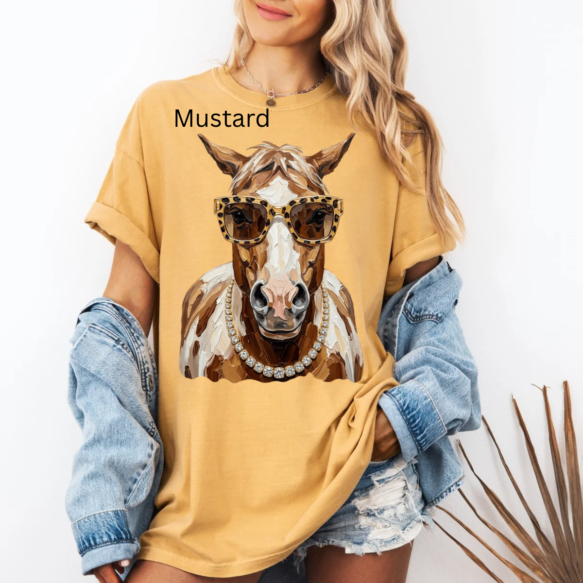 Glam Horse, Bling, Boujee, Leopard, Preppy Animal, Hunting Season Tshirt