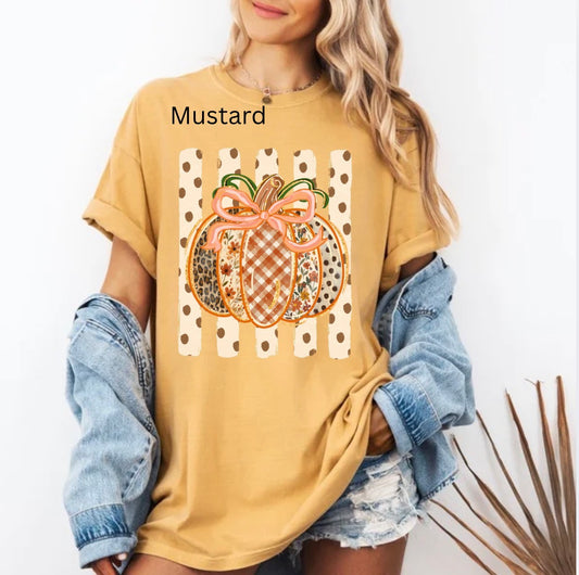 Striped polka dot pumpkin, fall, trendy, girly fall, polka dots, cute fall t-shirt