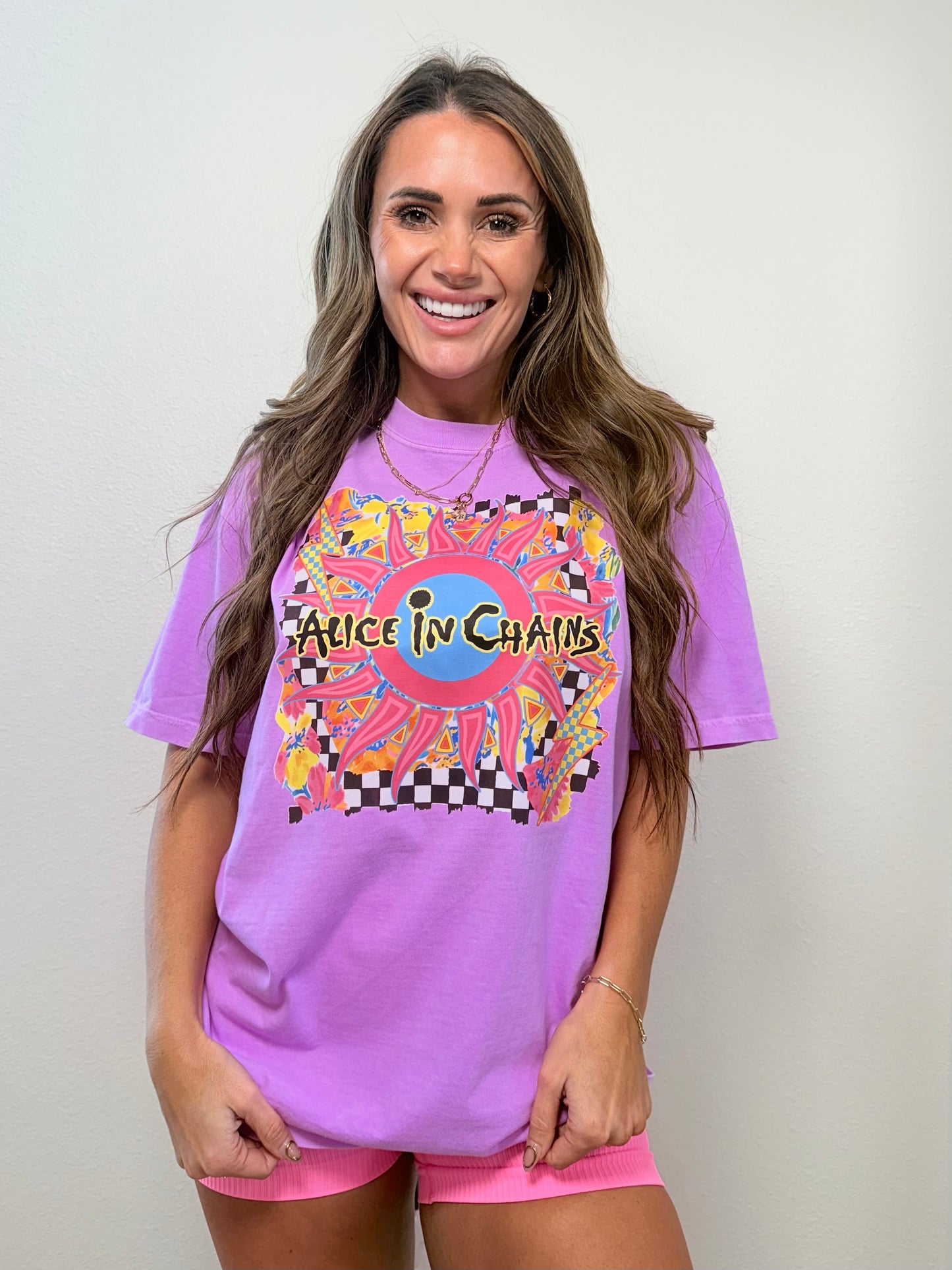 Neon @lice N ch@ins Band Tshirt