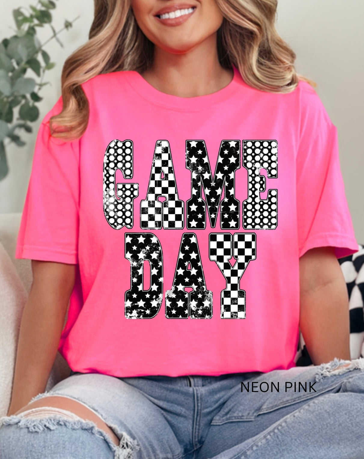 Black & White Patterns Game Day Tshirt