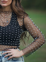 Miss Pearl Mesh  Longsleeve