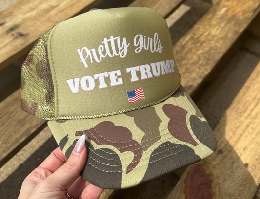 Pretty Girls Vote Trump Trucker Hat