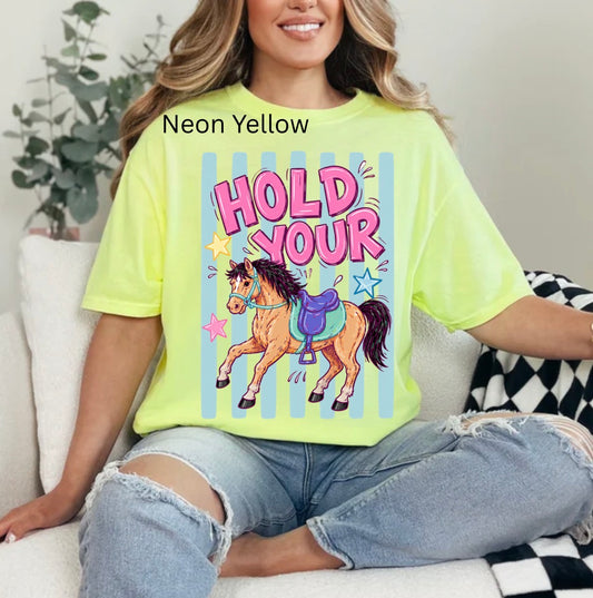 Hold Your Horses, Funny Animal, Summer, Horse, Giddy Up, Trendy Summer T-shirt