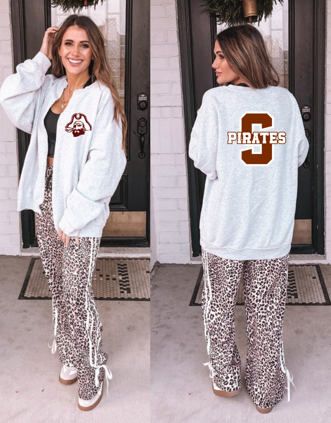 School Spirit Sweatshirt Cardigan