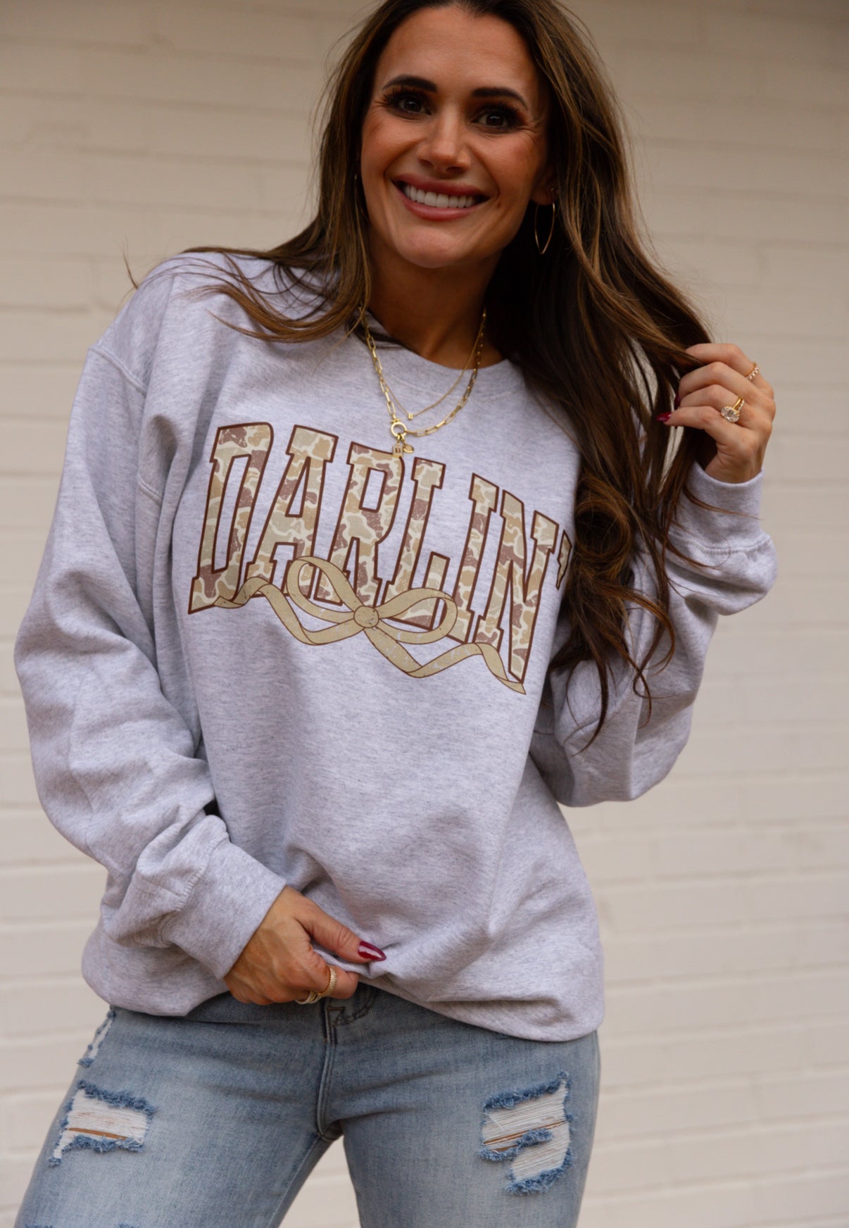Camo Darlin with Bow Sweatshirt
