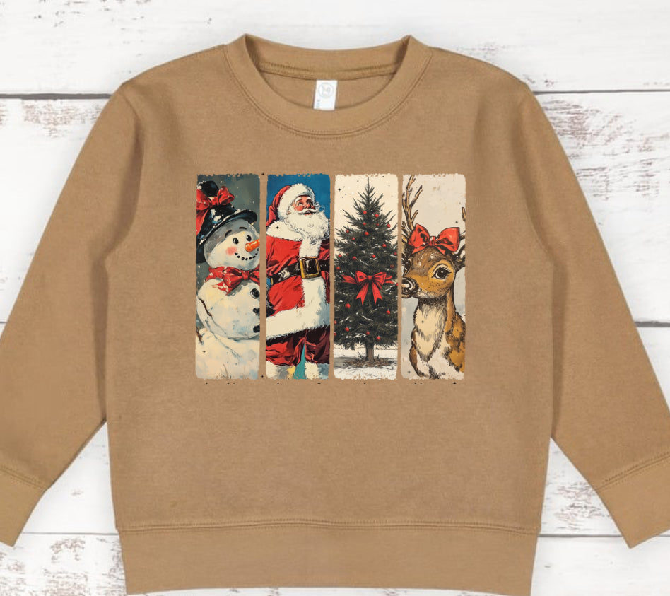 Vintage Christmas Highland Cow or Deer Sweatshirt