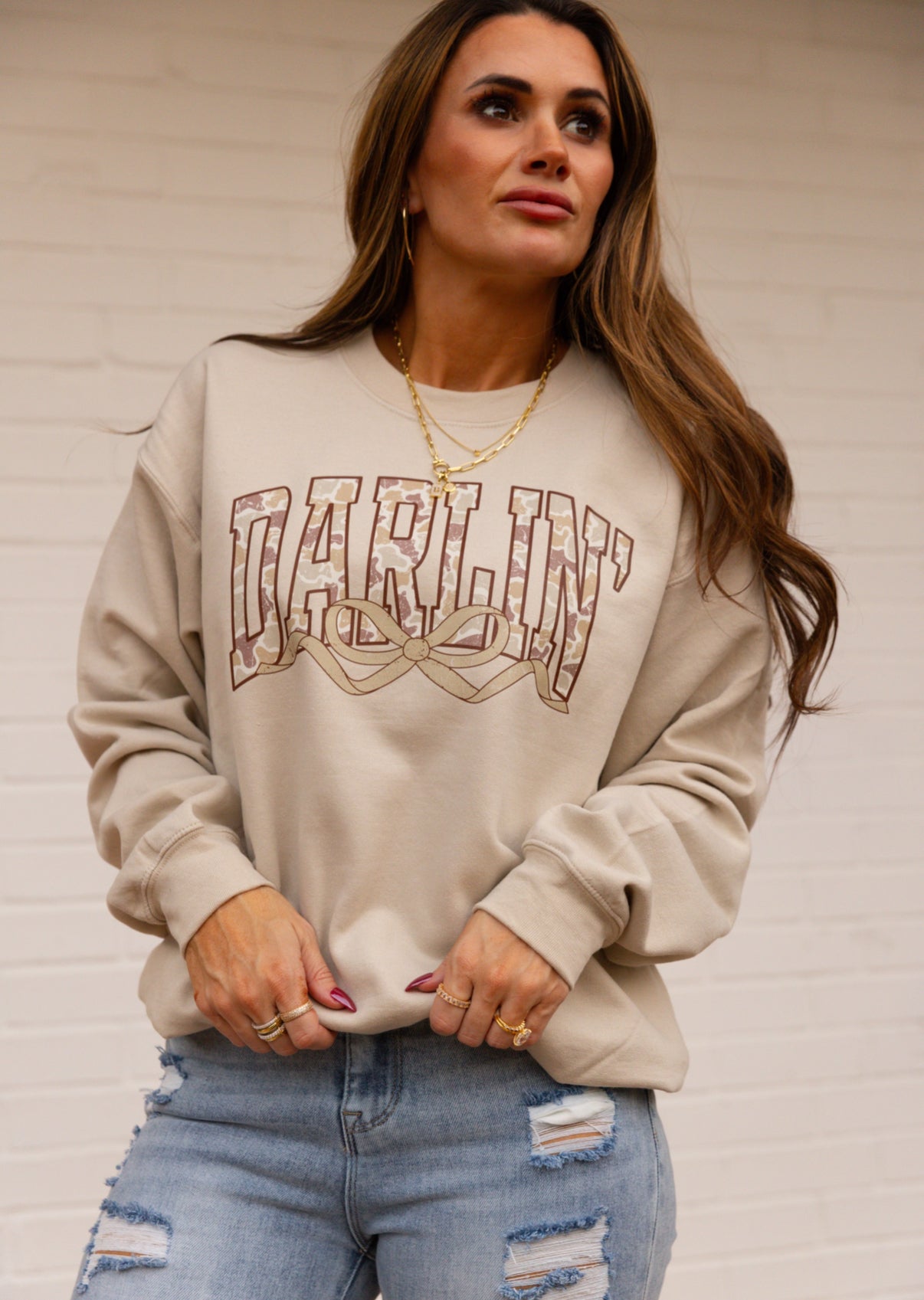 Camo Darlin with Bow Sweatshirt