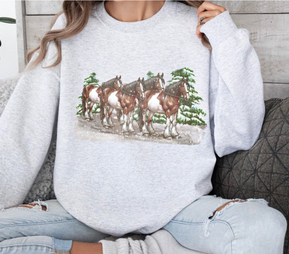 Clydesdale Christmas Holiday Sweatshirt