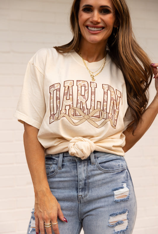 Camo Darlin with Bow Tshirt
