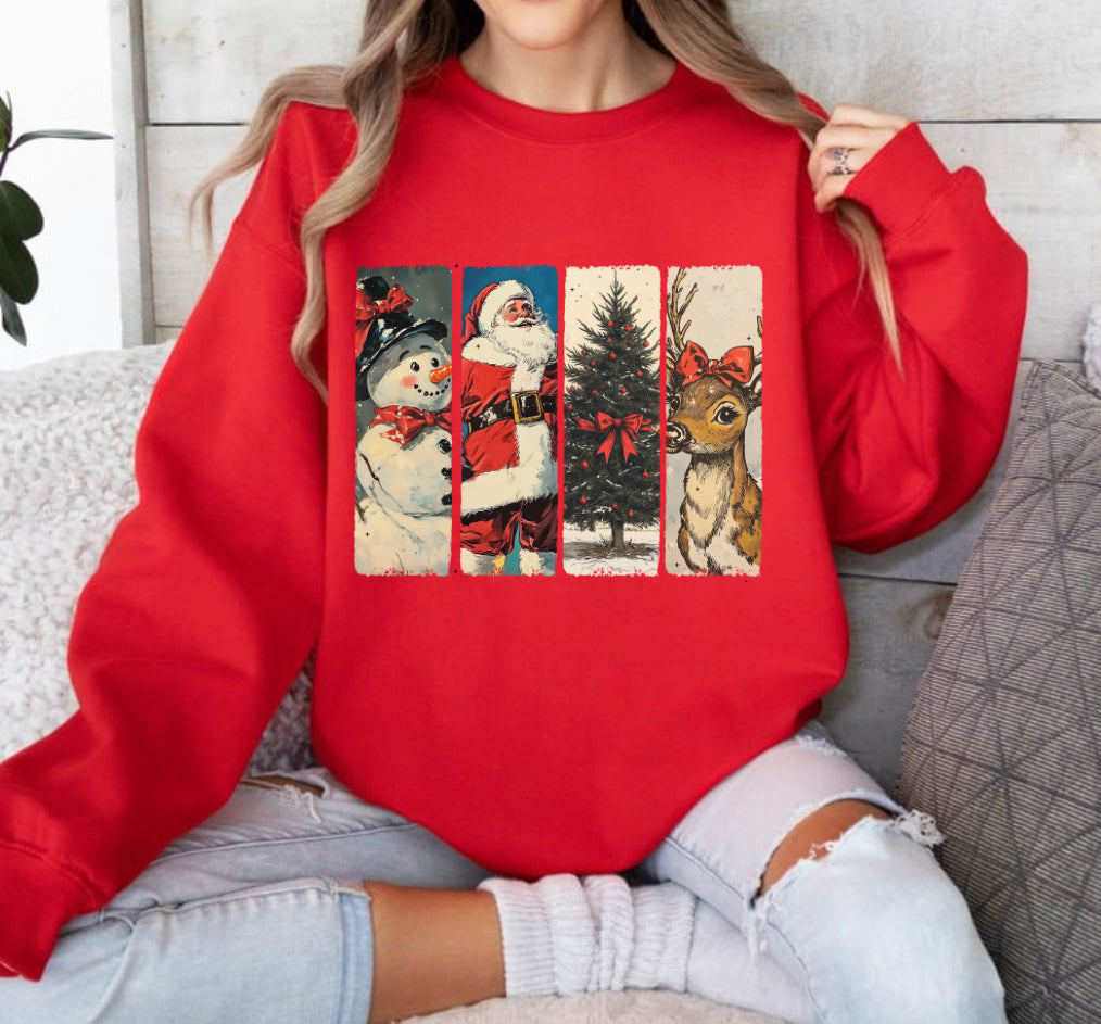 Vintage Christmas Highland Cow or Deer Sweatshirt